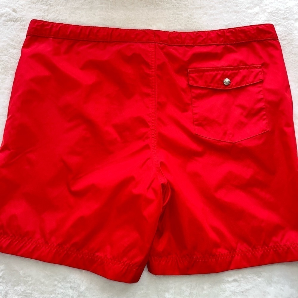 Lands’ End Men’s Nylon Swin Trunks Sz 42 Red Fully Lined Drawstring 3 Pockets - Picture 4 of 11